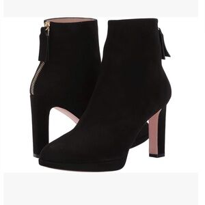 Stuart Weitzman black suede boots heeled booties size 37 short ankle boots